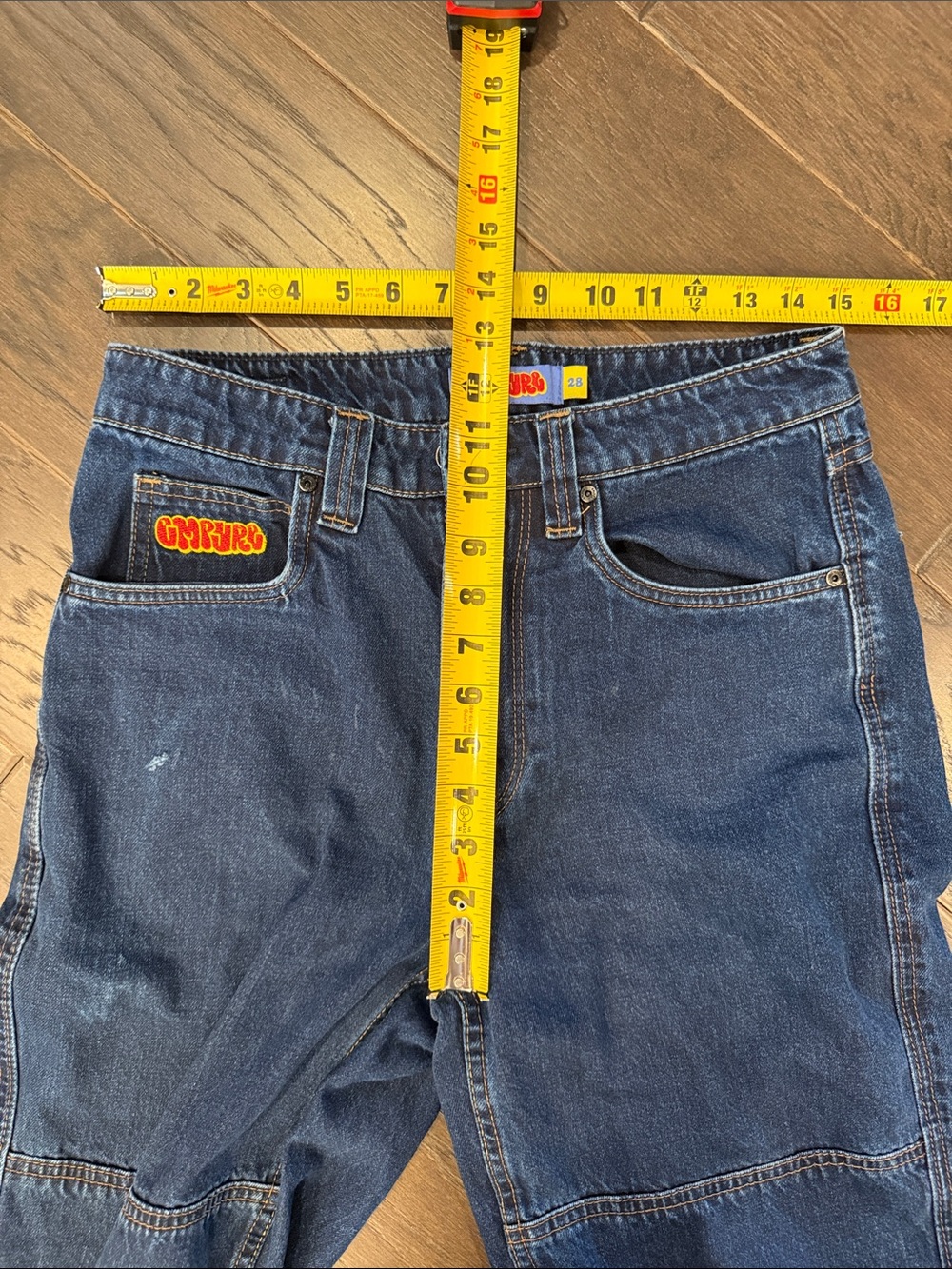 VTG Empyre Baggy Double Knee Skate Jeans Indigo Blue Wash Men’s Size 28 - Picture 12 of 12